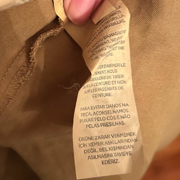 NWOT MNG Limited Edition Khaki Linen-Blend Back Tie Midi Dress Women’s 8 - Picture 13 of 15